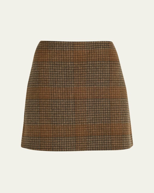 Plaid Tweed Mini Skirt